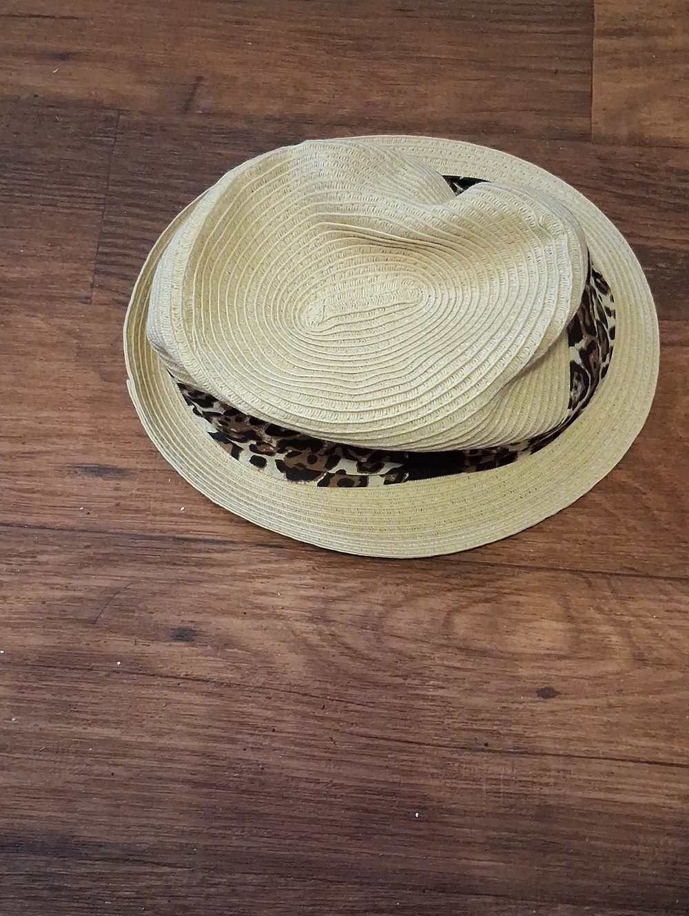Cato Beige Straw Sun Hat with Ribbon Trim